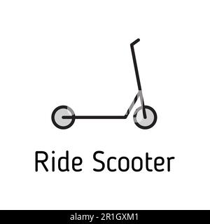 Symbol für farbig gefüllten Vektor auf dem Roller fahren Stock Vektor