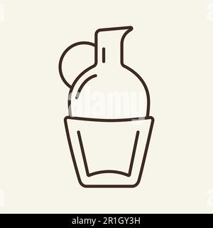 Symbol für die Linie des Milchkännchens Stock Vektor