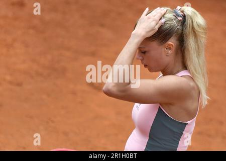 Rom, Italien. 14. Mai 2023. Camila Giorgi aus Italien während ihres Spiels gegen Karolina Muchova aus der Tschechischen Republik beim Internazionali BNL d'Italia Tennis Turnier im Foro Italico in Rom am 14. Mai 2023. Kredit: Insidefoto di andrea staccioli/Alamy Live News Stockfoto