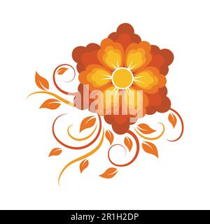 Orange Blume auf weißem Hintergrund Stock Vektor