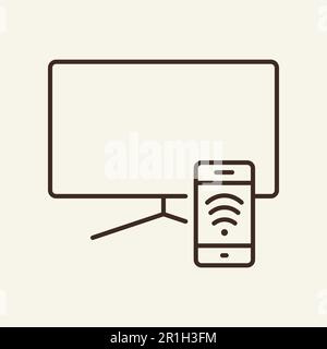 Symbol für TV-Zeile wird eingeschaltet Stock Vektor