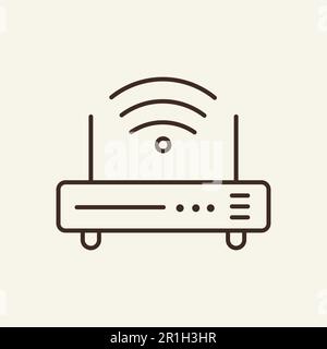 Symbol für die WLAN-Router-Leitung Stock Vektor