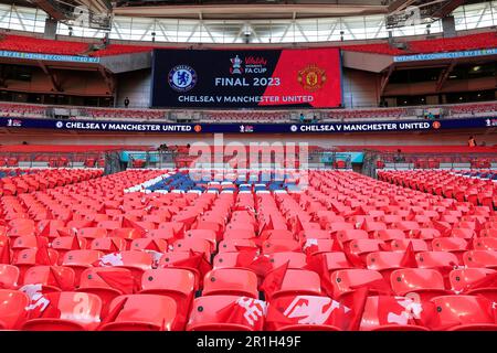 London, Großbritannien. 14. Mai 2023. Innenansicht des Wembley Stadium Ahead of the Vitality Women's FA Cup Final Match Chelsea FC Women vs Manchester United Women im Wembley Stadium, London, Großbritannien, 14. Mai 2023 (Foto von Conor Molloy/News Images) in London, Großbritannien, am 5./14. Mai 2023. (Foto: Conor Molloy/News Images/Sipa USA) Guthaben: SIPA USA/Alamy Live News Stockfoto