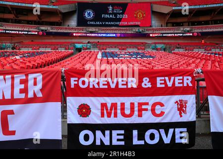 London, Großbritannien. 14. Mai 2023. Innenansicht des Wembley Stadium Ahead of the Vitality Women's FA Cup Final Match Chelsea FC Women vs Manchester United Women im Wembley Stadium, London, Großbritannien, 14. Mai 2023 (Foto von Conor Molloy/News Images) in London, Großbritannien, am 5./14. Mai 2023. (Foto: Conor Molloy/News Images/Sipa USA) Guthaben: SIPA USA/Alamy Live News Stockfoto