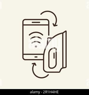 Zeilensymbol für Bügeleisen mit Fernbedienung Stock Vektor