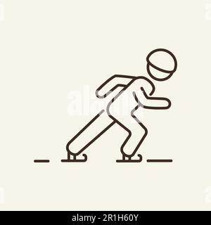 Eislaufliniensymbol für Mann Stock Vektor