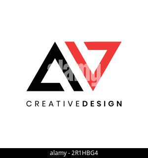 Geometrischer und abstrakter erster AV-Logo-Designvektor Stock Vektor