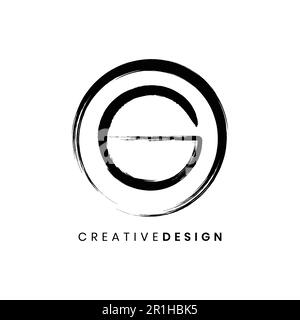 Abstrakte Pinselstriche mit dem Buchstaben G-Logo-Design-Vektordarstellung Stock Vektor