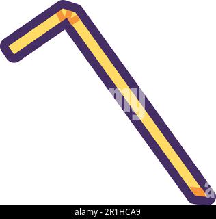 PVC-Trinkhalm. Recycling von Kunststoffproduktions- und Verpackungsabfällen. Flaches Symbol in Strich, Element für Infografik-Design. Ein einfacher Zeichentrickfilm Stock Vektor