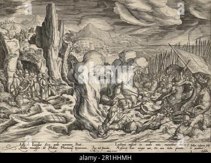 Geschichte des Propheten Moses, Zerstörung der ägyptischen Armee im Roten Meer, c. 1600, historische, digital restaurierte Reproduktion eines Originals aus dem 18. Oder 19. Jahrhundert Stockfoto