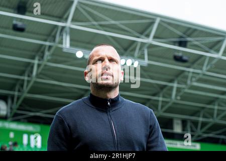 GRONINGEN - Ajax Coach John Heitinga während des niederländischen Premier-League-Spiels zwischen dem FC Groningen und Ajax im Stadion Euroborg am 14. Mai 2023 in Groningen, Niederlande. ANP COR LASKER Stockfoto