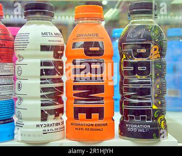 Prime Hydration Energy Drink von Logan Paul & KSI Drink Flavors Stockfoto