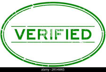 Grunge grün verifiziertes Wort ovale Gummi-Siegel Stempel auf weißem Hintergrund Stock Vektor