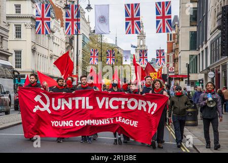 Young Communist League, May Day International Workers' Day Rally, London, England, UK, 01/05/2023 Stockfoto