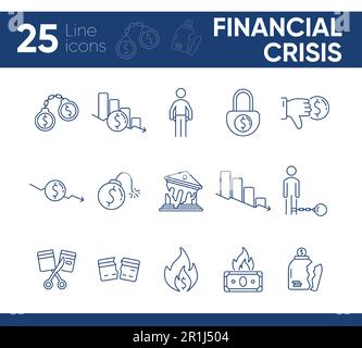 Symbole der Finanzkrise Stock Vektor