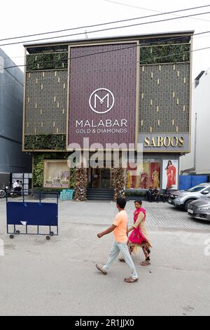 Malabar Gold and Diamonds Store in South Extension II, Delhi, Indien Stockfoto