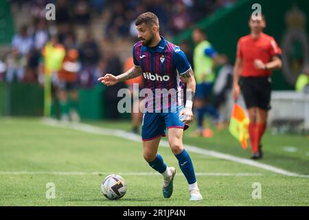 Alvaro Vadillo von SD Eibar in Aktion während des Spiels La Liga Smartbank zwischen Real Racing Club und SD Eibar im El Sardinero Stadium am 14. Mai 2023 in S Stockfoto