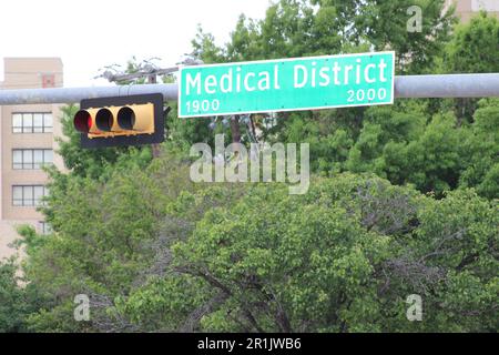 Medical District Dallas:Childrens,UTSouthwestern, Parkland, Anderson Clinic, UT Southwestern Med School Stockfoto