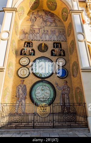 Die astronomische Uhr (orloj) in Olmütz, Tschechische Republik Stockfoto