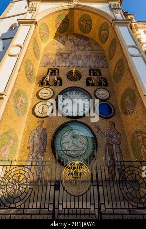 Die astronomische Uhr (orloj) in Olmütz, Tschechische Republik Stockfoto