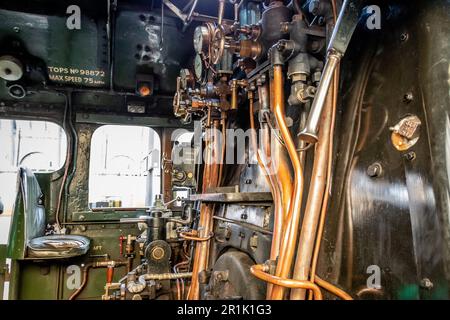 Fahrerhaus von BR 'A3' 4-6-2 No. 60103 'Flying Scotsman', Kings Cross, London, UK Stockfoto
