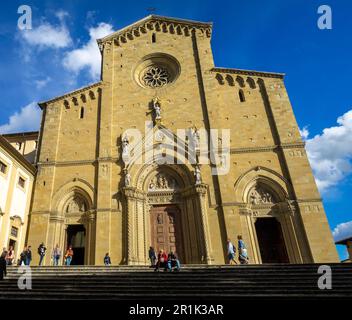 Fassade der Kathedrale von Arezzo Stockfoto