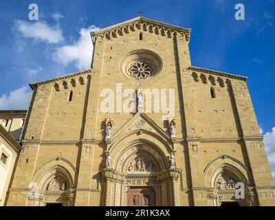 Fassade der Kathedrale von Arezzo Stockfoto