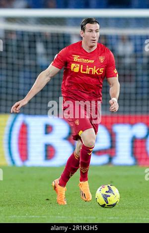 Rom, Italien. 12. Mai 2023. Federico Baschirotto von US Lecce während der Serie A zwischen Lazio und Lecce am 12. Mai 2023 im Stadio Olimpico, Rom, Italien. Kredit: Giuseppe Maffia/Alamy Live News Stockfoto