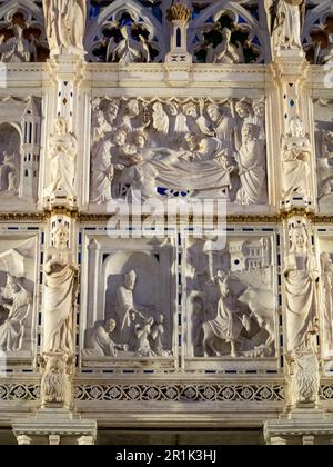 Arezzo Kathedrale Presbyterium Bogen von Saint Donatus Blick auf die Rückseite Detail Stockfoto