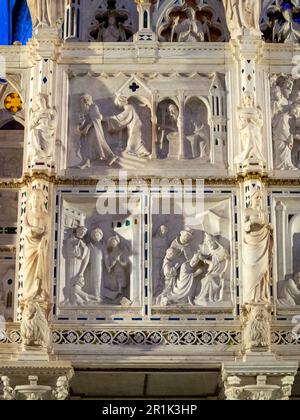 Arezzo Kathedrale Presbyterium Bogen von Saint Donatus Blick auf die Rückseite Detail Stockfoto