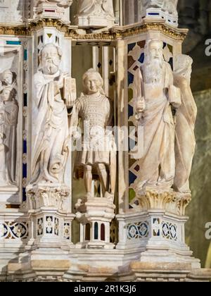 Arezzo Kathedrale Presbyterium Arch of Saint Donatus Vorderansicht Detail Stockfoto