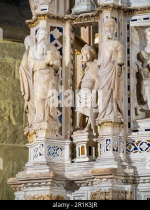 Arezzo Kathedrale Presbyterium Arch of Saint Donatus Vorderansicht Detail Stockfoto