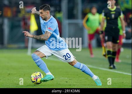Rom, Italien. 12. Mai 2023. Mattia Zaccagni von SS Lazio während des Spiels der Serie A zwischen Lazio und Lecce am 12. Mai 2023 im Stadio Olimpico, Rom, Italien. Kredit: Giuseppe Maffia/Alamy Live News Stockfoto
