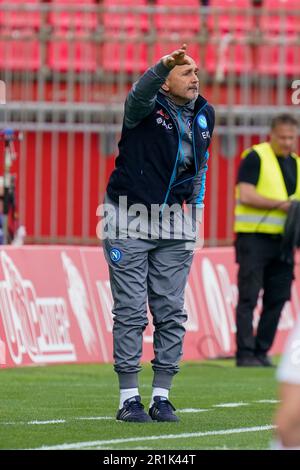 Monza, Italien. 14. Mai 2023. Luciano Spalletti (Cheftrainer der SSC Napoli) während AC Monza gegen SSC Napoli, Serie A, im U-Power Stadium in Monza am 14. 2023. Mai. Foto Alessio Morgese / E-Mage Credit: Alessio Morgese/Alamy Live News Stockfoto