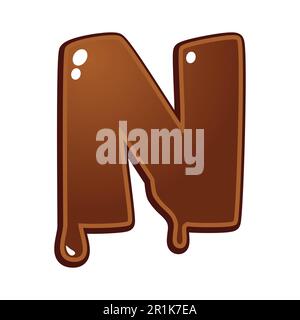 Schriftartbuchstabe für Schokoladenschmelze N Stock Vektor