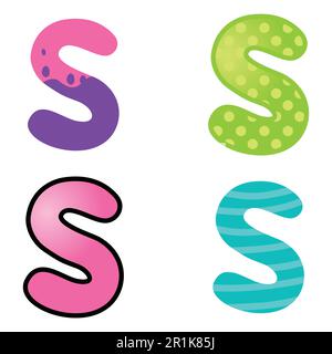 Bunter Cartoon Schrifttyp Buchstabe S Stock Vektor
