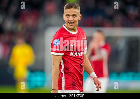 Alkmaar, Niederlande. 14. Mai 2023. ALKMAAR, NIEDERLANDE - MAI 14: Jesper Karlsson aus AZ während des niederländischen Eredivisie-Spiels zwischen AZ und dem FC Emmen im AFAS-Stadion am 14. Mai 2023 in Alkmaar, Niederlande (Foto: Patrick Goosen/Orange Pictures). Credit: Orange Pics BV/Alamy Live News Stockfoto