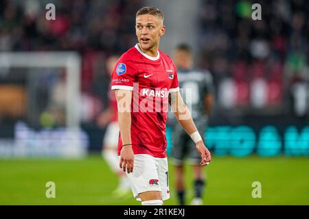 Alkmaar, Niederlande. 14. Mai 2023. ALKMAAR, NIEDERLANDE - MAI 14: Jesper Karlsson aus AZ während des niederländischen Eredivisie-Spiels zwischen AZ und dem FC Emmen im AFAS-Stadion am 14. Mai 2023 in Alkmaar, Niederlande (Foto: Patrick Goosen/Orange Pictures). Credit: Orange Pics BV/Alamy Live News Stockfoto