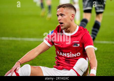 Alkmaar, Niederlande. 14. Mai 2023. ALKMAAR, NIEDERLANDE - MAI 14: Jesper Karlsson aus AZ während des niederländischen Eredivisie-Spiels zwischen AZ und dem FC Emmen im AFAS-Stadion am 14. Mai 2023 in Alkmaar, Niederlande (Foto: Patrick Goosen/Orange Pictures). Credit: Orange Pics BV/Alamy Live News Stockfoto