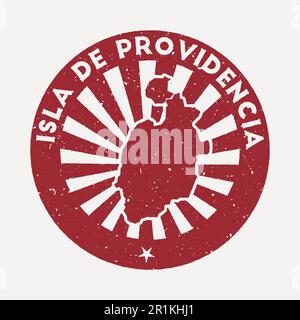 Stempel der Isla de Providencia. Reisen Sie mit dem roten Gummistempel mit der Karte der Insel, Vektordarstellung. Kann als Abzeichen, Logo, Label, Aufkleber oder als b verwendet werden Stock Vektor