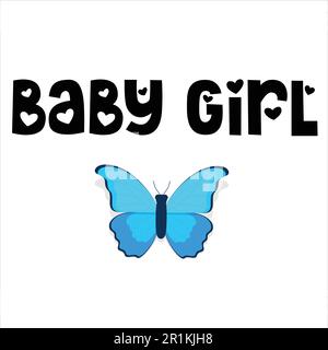 Baby Girl T-Shirt Design für Kinder Stock Vektor