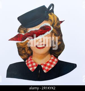 London, Großbritannien. 13. Mai 2023. Ein Foto einer handgeschnittenen Collage im surrealistischen Stil, hergestellt von Katie Collins. Kredit: Katie Collins/Alamy Live News Stockfoto
