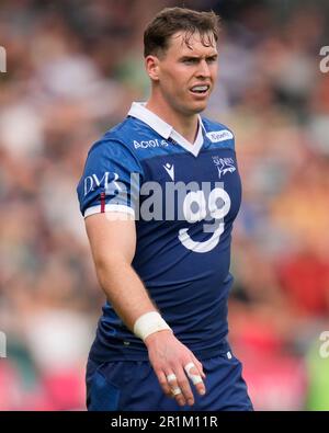 Eccles, Großbritannien. 14. Mai 2023. Tom Roebuck #14 von Sale Sharks während des Gallagher Premiership Play-Off Halbfinalspiels Sale Sharks vs Leicester Tigers im AJ Bell Stadium, Eccles, Großbritannien, 14. Mai 2023 (Foto von Steve Flynn/News Images) in Eccles, Großbritannien, am 5./14. Mai 2023. (Foto: Steve Flynn/News Images/Sipa USA) Guthaben: SIPA USA/Alamy Live News Stockfoto