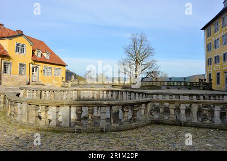 Schloss Heidecksburg in Rudolstadt, Deutschland, Blick auf den Innenhof Stockfoto