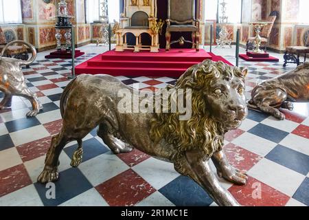 Die große Halle im Schloss Rosenborg in Kopenhagen, Dänemark Stockfoto
