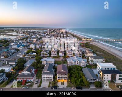 Wrightsville Beach, North Carolina, USA bei Sonnenuntergang. Stockfoto