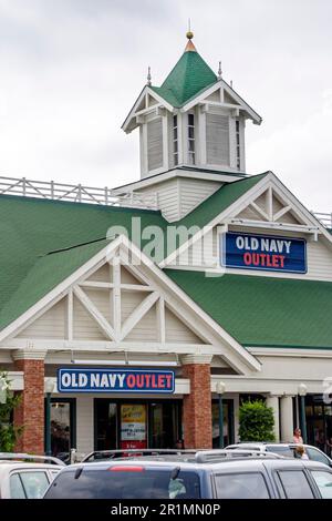 Tennessee Smoky Mountains Foothills,Sevier County,Sevierville,Tanger Outlet Mall,Verbraucher,Rabatte,Markt,Währung,Geld,Werbung,V Stockfoto