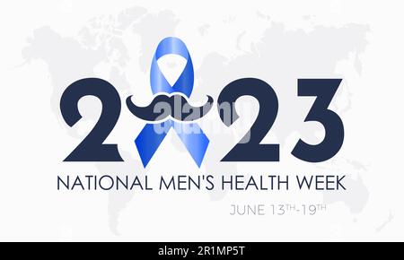 2023 Concept National Men's Health Week Gesundheit Bewusstsein Vektor Illustration Banner Vorlage. Stock Vektor