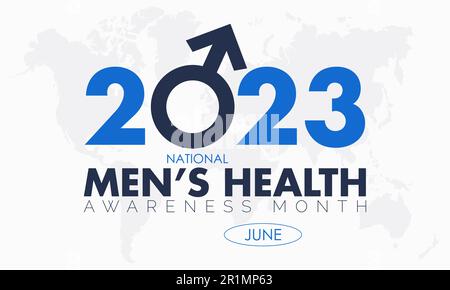 2023 Concept National Men's Health Month Gesundheitsbewusstsein Vektor Illustration Banner Template. Stock Vektor