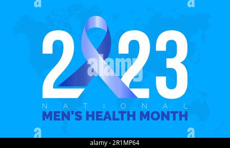 2023 Concept National Men's Health Month Gesundheitsbewusstsein Vektor Illustration Banner Template. Stock Vektor